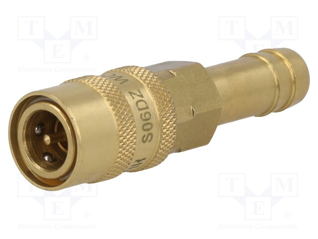 Quick connection coupling; straight,with valve; 10bar; Seal: FPM