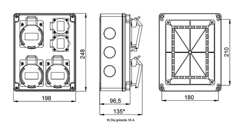 Electric switchboard; 6mm2; Usurge rated: 4kV; IP54; wall mount