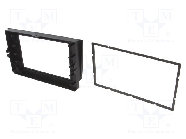Radio mounting frame; Seat; 2 DIN; black