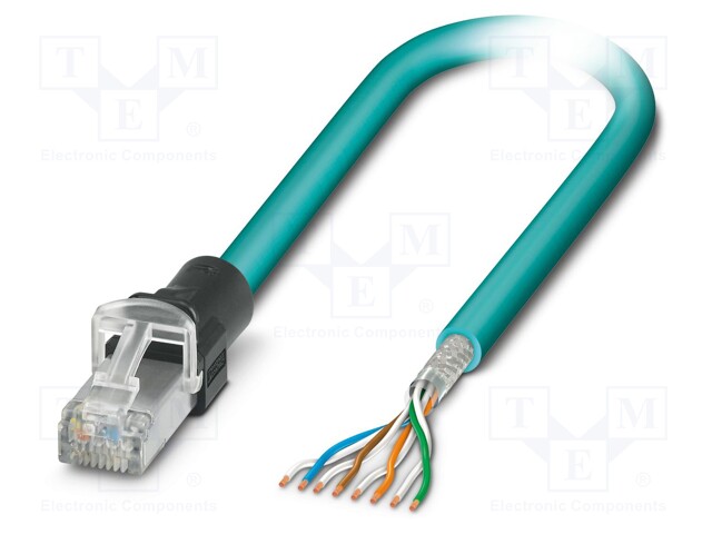 Patch cord; S/FTP; 6a; stranded; Cu; PUR; light blue; 3m; 26AWG; IP20
