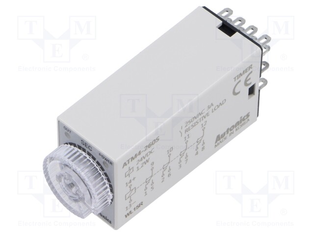 Timer; 6s÷60s; 4PDT,relay; 250VAC/3A,24VDC/3A; Usup: 24VDC; socket