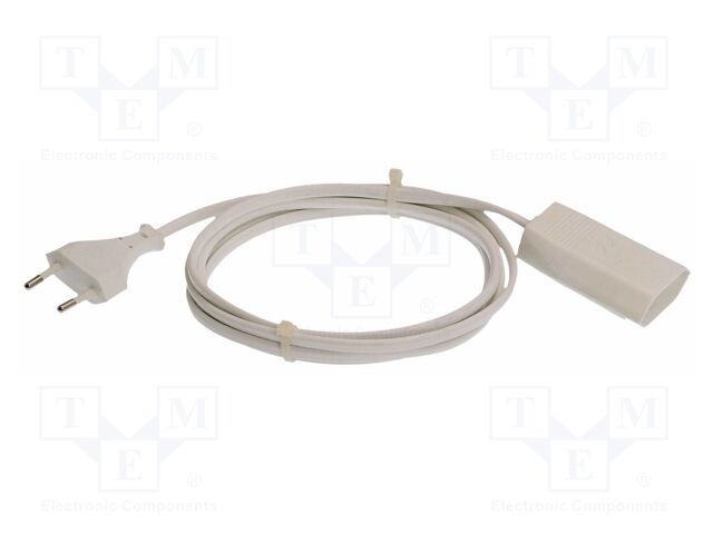 Extension lead; 2x0.75mm2; without earthing; Sockets: 1; PVC; 2m