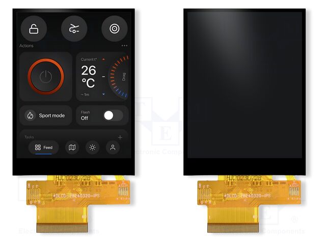 Display: TFT; 3.5"; 320x480; Illumin: LED; 54.66x82.94mm; RGB