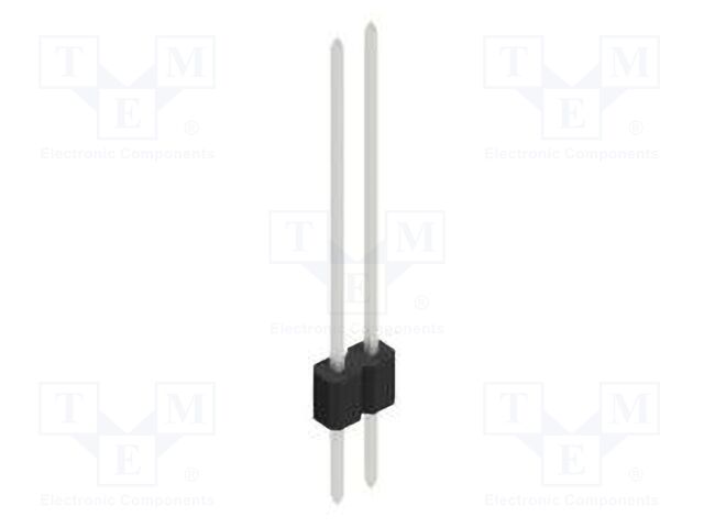 Connector: pin strips; pin header; male; PIN: 2; 1.27mm; THT; 1x2