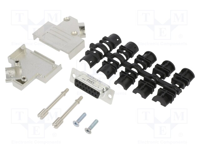 D-Sub; PIN: 15; female; shielded; angled 45°; soldering; for cable