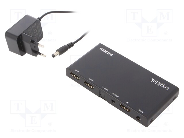Splitter; HDCP 2.2,HDMI 2.0; Colour: black; Input: HDMI socket