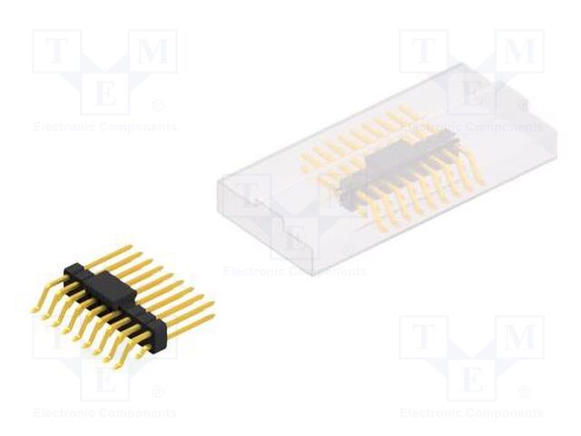 Connector: pin strips; pin header; male; PIN: 18; 2.54mm; SMT; 2x9
