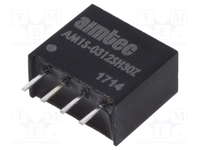 Converter: DC/DC; 1W; Uin: 2.97÷3.63V; 12VDC; Iout: 83mA; SIP4; 1.8g