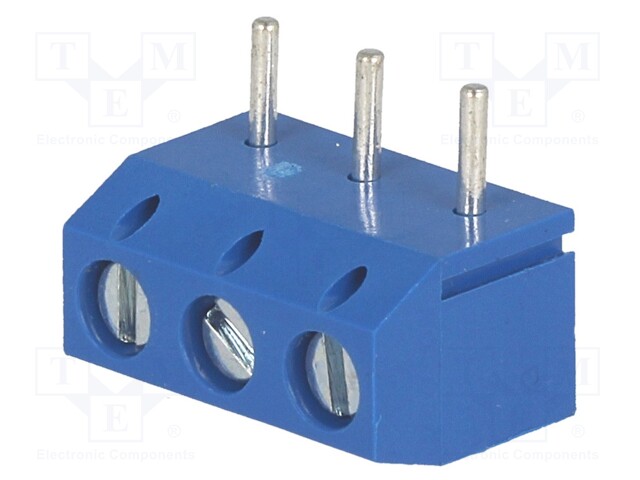 PCB terminal block; straight; 5mm; ways: 3; on PCBs; 2.5mm2; tinned