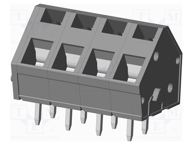 Connector: PCB terminal block; terminal; angled 45°; on PCBs