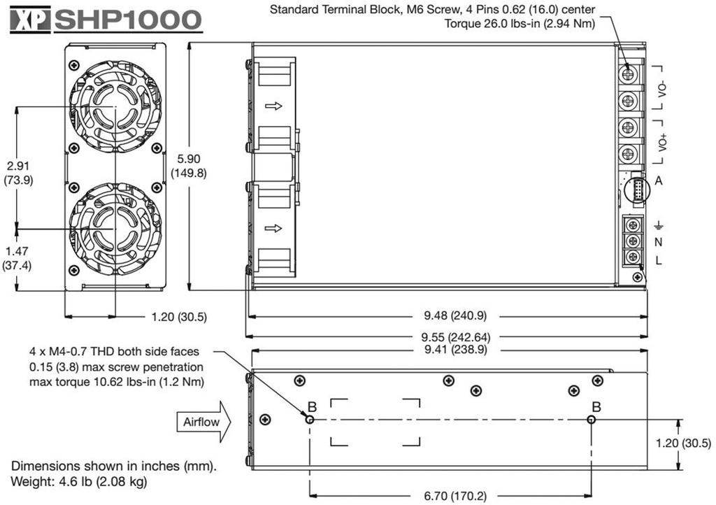 Power supply: switched-mode; 1000W; 12VDC; 83A; OUT: 1; 2.08kg; 85%