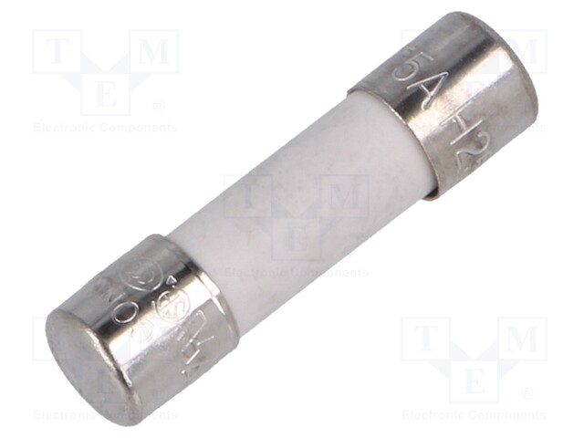 Fuse: fuse; 5A; 250VAC; ceramic,cylindrical; 5x20mm; Package: bulk
