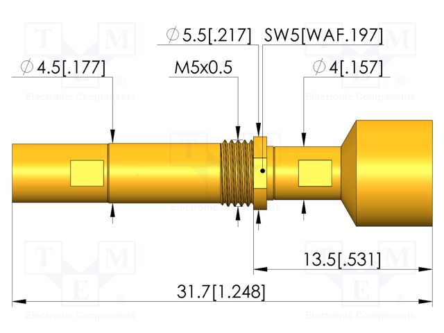 Test needle; screw-in