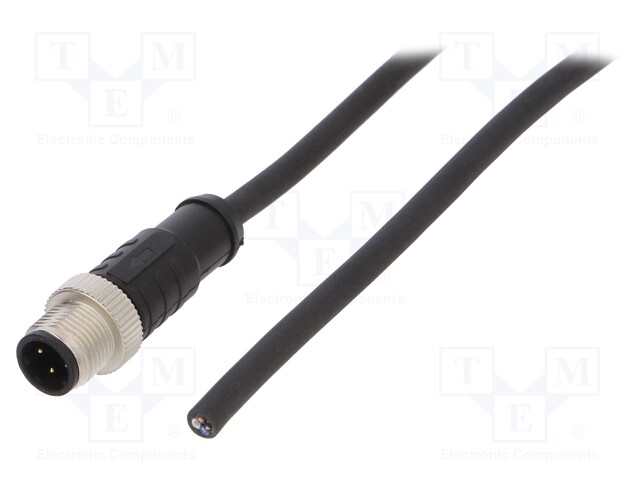 Plug; M12; PIN: 4; male; D code-Ethernet; IP65/IP67; 250V; 4A; cables
