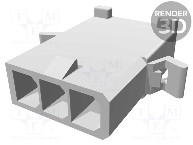 Connector: wire-wire; male; w/o contacts; PIN: 3; 4.8mm