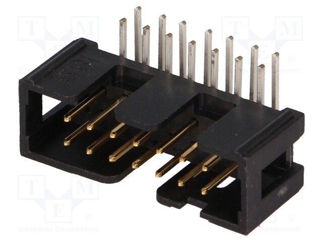 Socket; IDC; male; PIN: 14; angled 90°; THT; gold-plated; 2A; 2.54mm