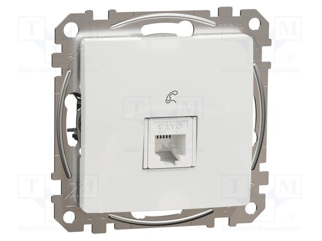 Telephone socket; IP20; plaster embedded,in mounting box; white