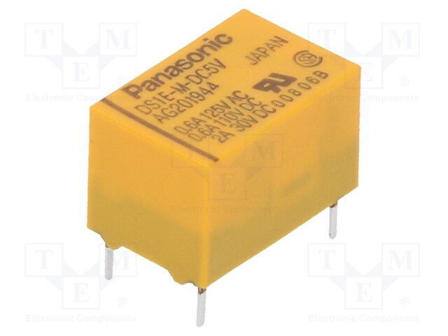 Relay: electromagnetic; SPDT; Ucoil: 5VDC; 2A; max.250VAC; 62.5Ω