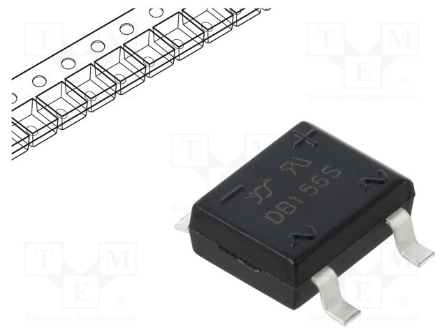 Single-phase bridge rectifier; Urmax: 800V; If: 1.5A; Ifsm: 50A