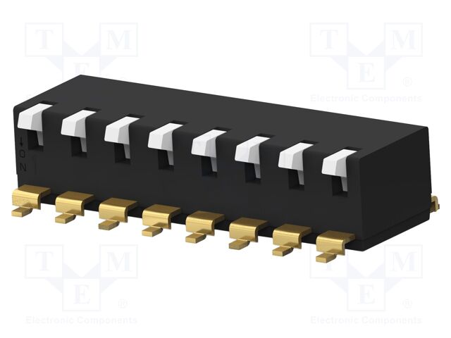 Switch: DIP-SWITCH; Poles number: 8; OFF-ON; 0.025A/24VDC; Pos: 2