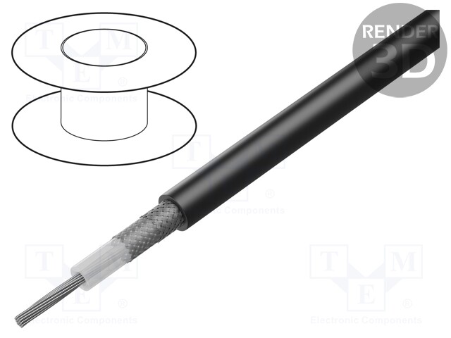 Wire: coaxial; RG214; stranded; PVC; black; 10.8mm; CPR: Eca