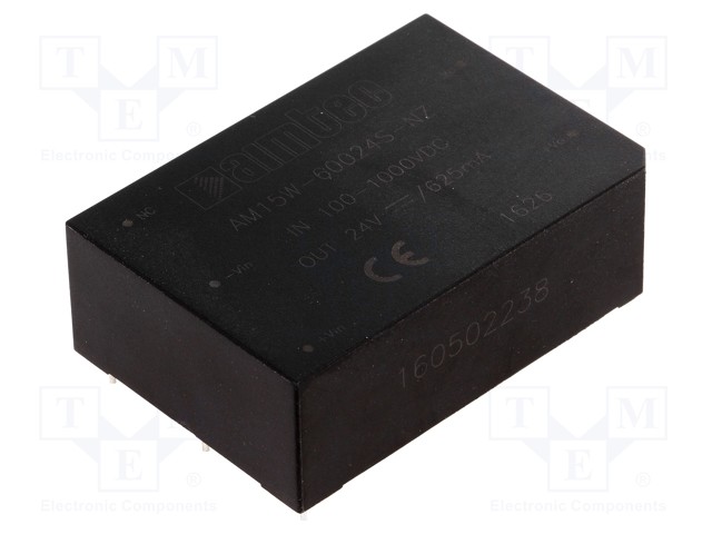 Converter: DC/DC; 15W; Uin: 100÷1000V; 24VDC; Iout: 0.625A; 3"x2"