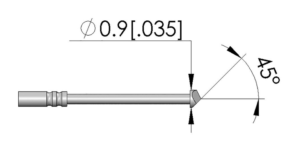 Test needle; Operational spring compression: 4.3mm; 3A; Ø: 0.9mm