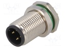 Socket; M12; PIN: 4; male; D code-Ethernet; THT; IP67; 250V; 4A