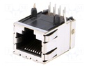 Socket; RJ45; PIN: 8; Layout: 8p8c; THT; on PCBs