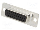 D-Sub HD; PIN: 26; plug; female; for cable; soldering; black