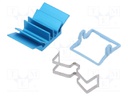 Heatsink: extruded; grilled; blue; L: 15mm; W: 15mm; H: 7.5mm