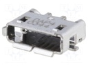 Socket; USB AB micro; on PCBs; SMT; PIN: 5; horizontal