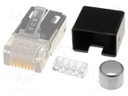 Plug; RJ45; PIN: 8; shielded; Layout: 8p8c; IDC,crimped; for cable