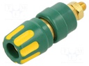 Connector: 4mm banana; socket; 35A; 30VAC; 60VDC; yellow-green