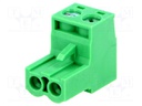 Pluggable terminal block; 5mm; ways: 2; straight; plug; female
