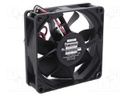Fan: DC; axial; 24VDC; 80x80x25mm; 44.4m3/h; 19dBA; ball bearing