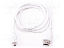 Connection cable; 2m; white; HDMI plug,micro HDMI plug