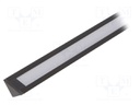 Profiles for LED modules; white; angular,recessed; black; L: 2m