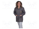 Coat; ESD,unisex; grey; L; cotton,polyester,conductive fibers