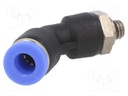 Push-in fitting; angled 45°; -0.95÷15bar; Thread: M6; BLUELINE