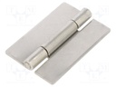 Hinge; Width: 40mm; stainless steel; H: 60mm; V: for welding