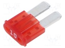 Fuse: fuse; 10A; 32VDC; automotive; 9.1mm; 9.1x3.8x15.3mm