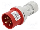 Connector: AC supply 3-phase; plug; male; 32A; 400VAC; IEC 60309