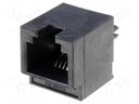 Socket; RJ12; PIN: 6; Cat: 3; gold-plated; Layout: 6p6c; THT; on PCBs