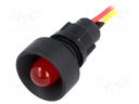 Indicator: LED; recessed; 12÷24VDC; 12÷24VAC; Cutout: Ø13mm; IP20