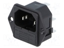 Connector: AC supply; socket; male; 10A; 250VAC; IEC 60320; UL94V-0