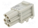 Connector: HDC; module; female; Han Modular Domino; PIN: 6
