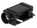 Socket; 4mm banana; 24A; 60VDC; black; silver plated; PCB; 24mm