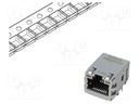 Socket; RJ45; MXMag; PIN: 8; shielded,with LED; gold-plated; THT