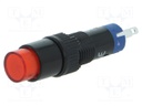 Switch: push-button; Pos: 2; SPDT; 0.5A/250VAC; 1A/24VDC; red; none